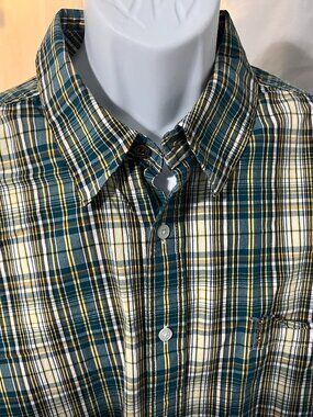 Cinch Men's teal, white and yellow Modern Fit long sleeve cowboy shirt XL